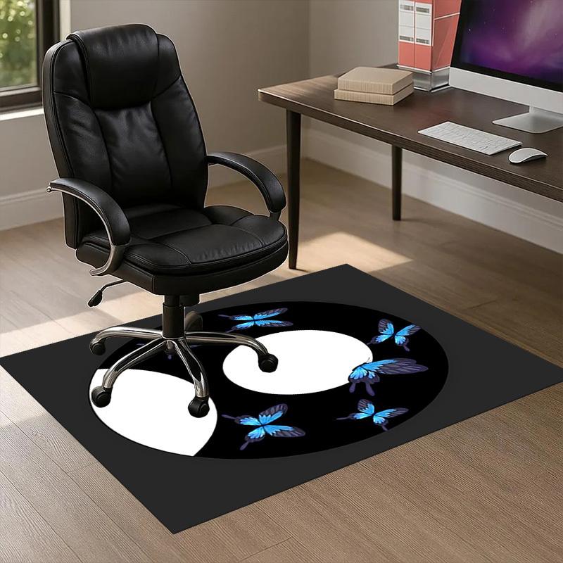 Butterfly Circle Pattern Area Rug, Office Carpet Indoor Outdoor Entrance Doormat, Non-Slip Soft And Comfortable, Living Room, c122070 60cm by 90cm