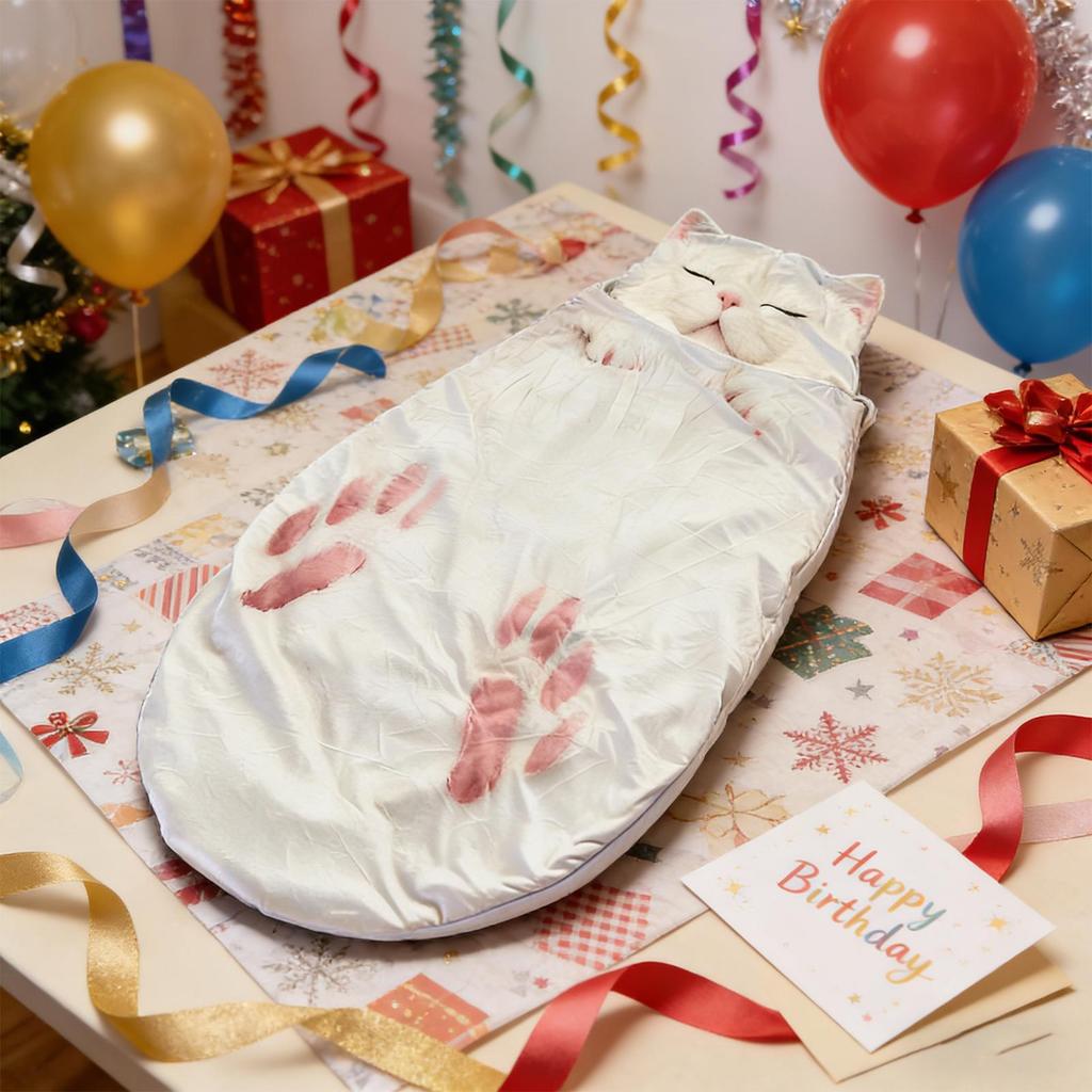 Animal Sleeping Bag Washable Warm Cats Envelopes Sleeping Bag For Camping Travel Sleepovers Home Lounging Floor Bed Relaxation