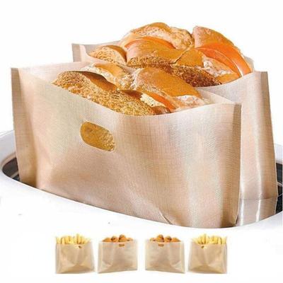 4 Pcs Reusable Toaster Bag Non Stick Bread Bag Sandwich Bags Fiberglass Toast Microwave Heating Pastry Tools
