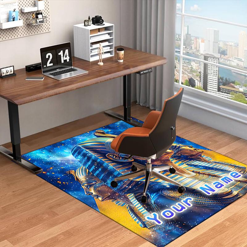 1PC Custom Name Egyptian Pharaoh Dreamscape Theme Floor Mat Ideal for Living Room, Game Rooms, Office, Bedroom,Floor Mat Playful Design