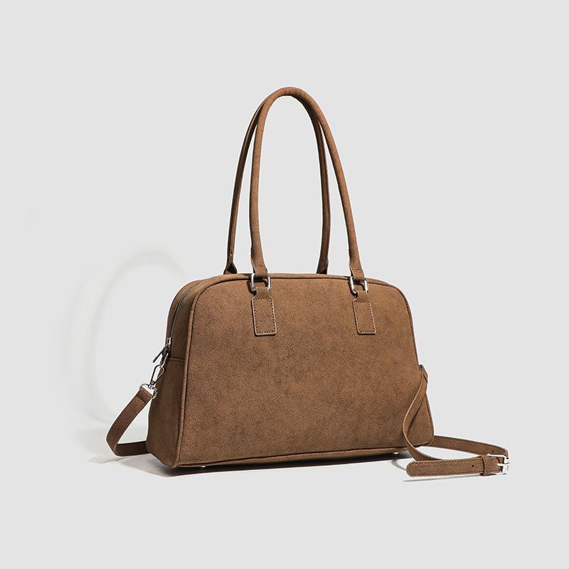 Bag Niche Design Portable Commuter Bag Women's Bag New Suede Bowling Bag Large Capacity Shoulder Bag