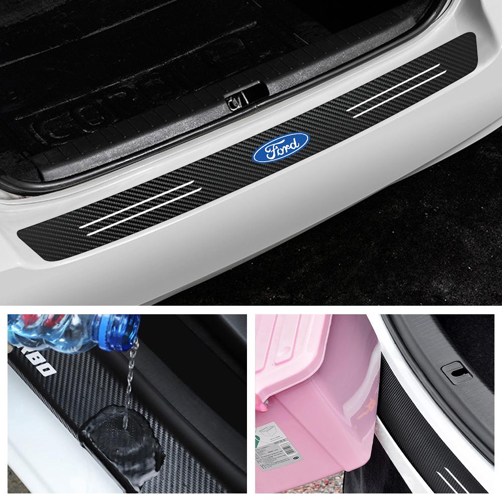Adesivi Protettori Paraurti Posteriore Coda Baule in Fibra di Carbonio per Auto Accessorio Per Ford Fiesta Focus 2 Mondeo Mustang Ranger Kuga S-MAX Transit