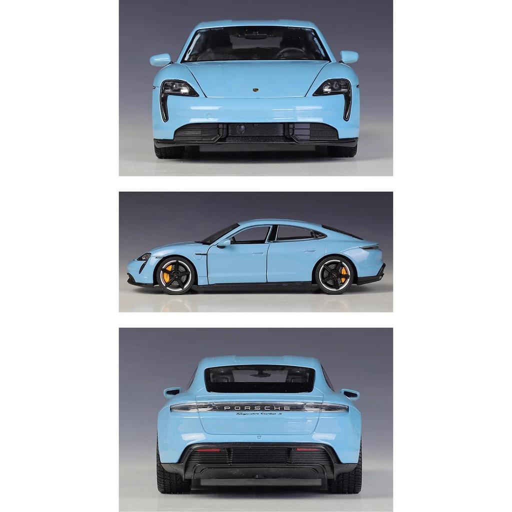 Welly 1/24 Porsche Taycan Turbo S Alloy Sports Car Model Diecasts Metal New Energy Vehicles Car Model Simulation Kids Toys Gifts