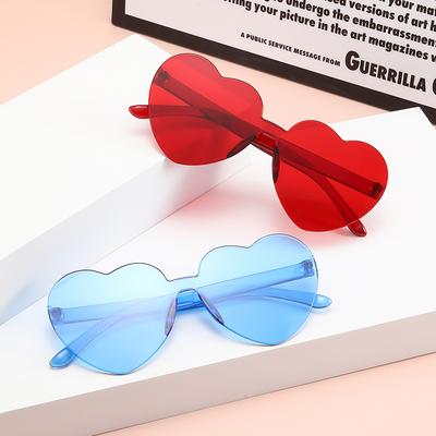Gafas de Sol Transparentes de Color Gelatina Corazón de Amor Gafas de Sol Corazón de Melocotón Gafas Integradas Personalizadas