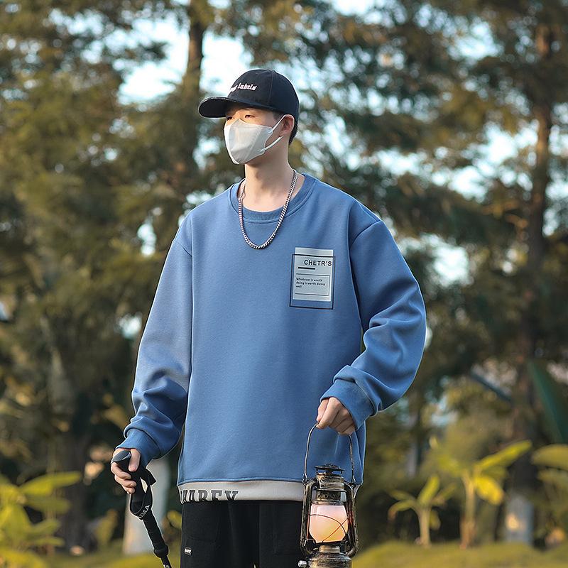 

Свитер мужской весна и осень новый свободный американский круглый вырез молодежный 9XL