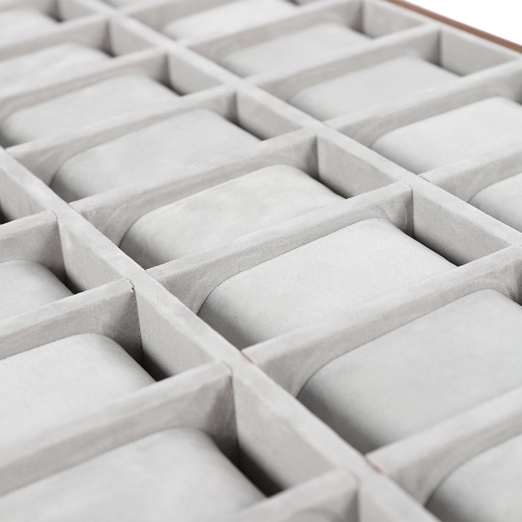 30 Grid Watch Jewelry Tray Organizer Wooden Box Organizer Display with Removable Pillow for Men & Women Storage and Display