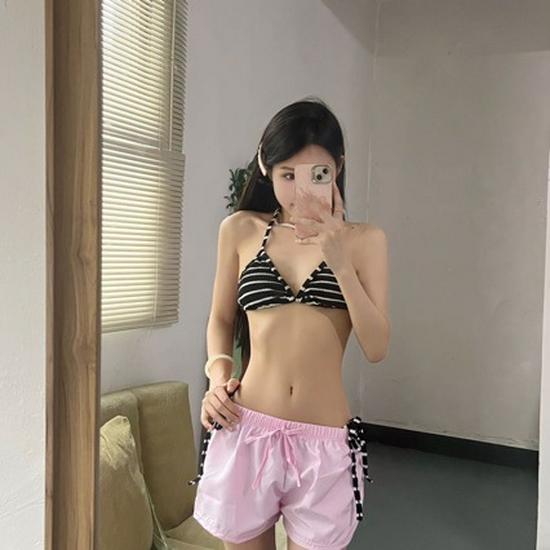 Free Holiday Spicy Babe Red & White Striped Two-Piece Swimsuit