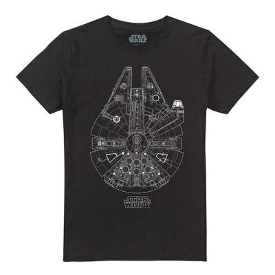 STAR WARS Unisex Adult Millenium Lines T-Shirt