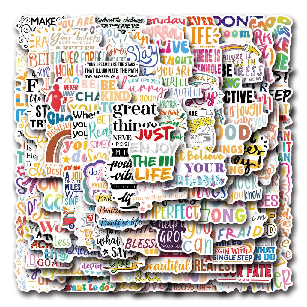 100 New Inspirational Writing Graffiti Stickers Suitcase Mobile Phone Stickers