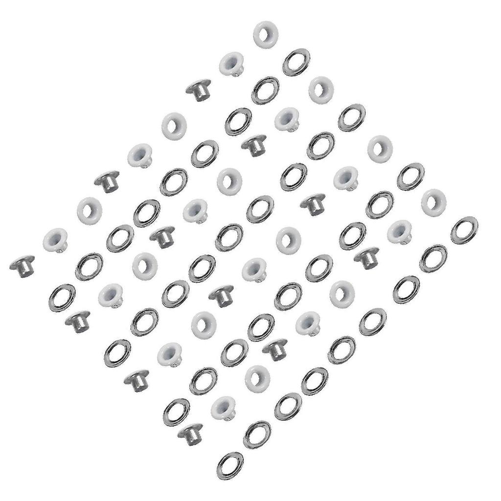 100pcs 4mm Round Metal Eyelets Grommets for Scrapbooking, Card, Leather, Craft, Clothing (White)