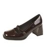 New Woman High Heel Shoes Square Heels Round Toe Mary Janes Pumps Buckle Strap Black Brown Handmade Elegant Lady Shoes