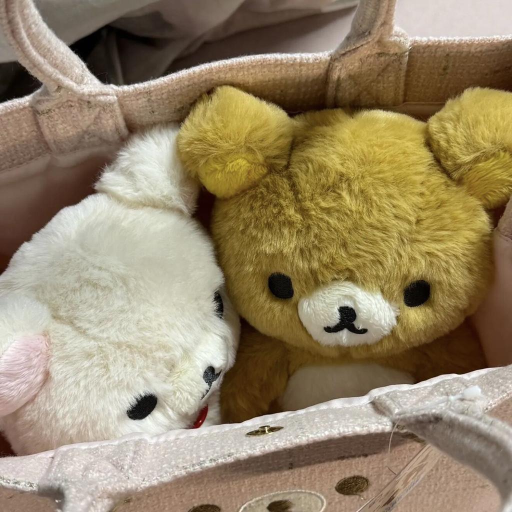 Lovely Fluffy Rilakkuma Plush Toy Stuffed Bear Cute Korilakkuma White Bear Doll Huggable Plushies Birthday Gift For Lovers