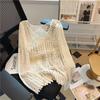Korean Style Hollow Out Knit Top For Women New Loose Fit Long Sleeve Pullover Casual Versatile Sheer Mesh Blouse With Unique Design Sense