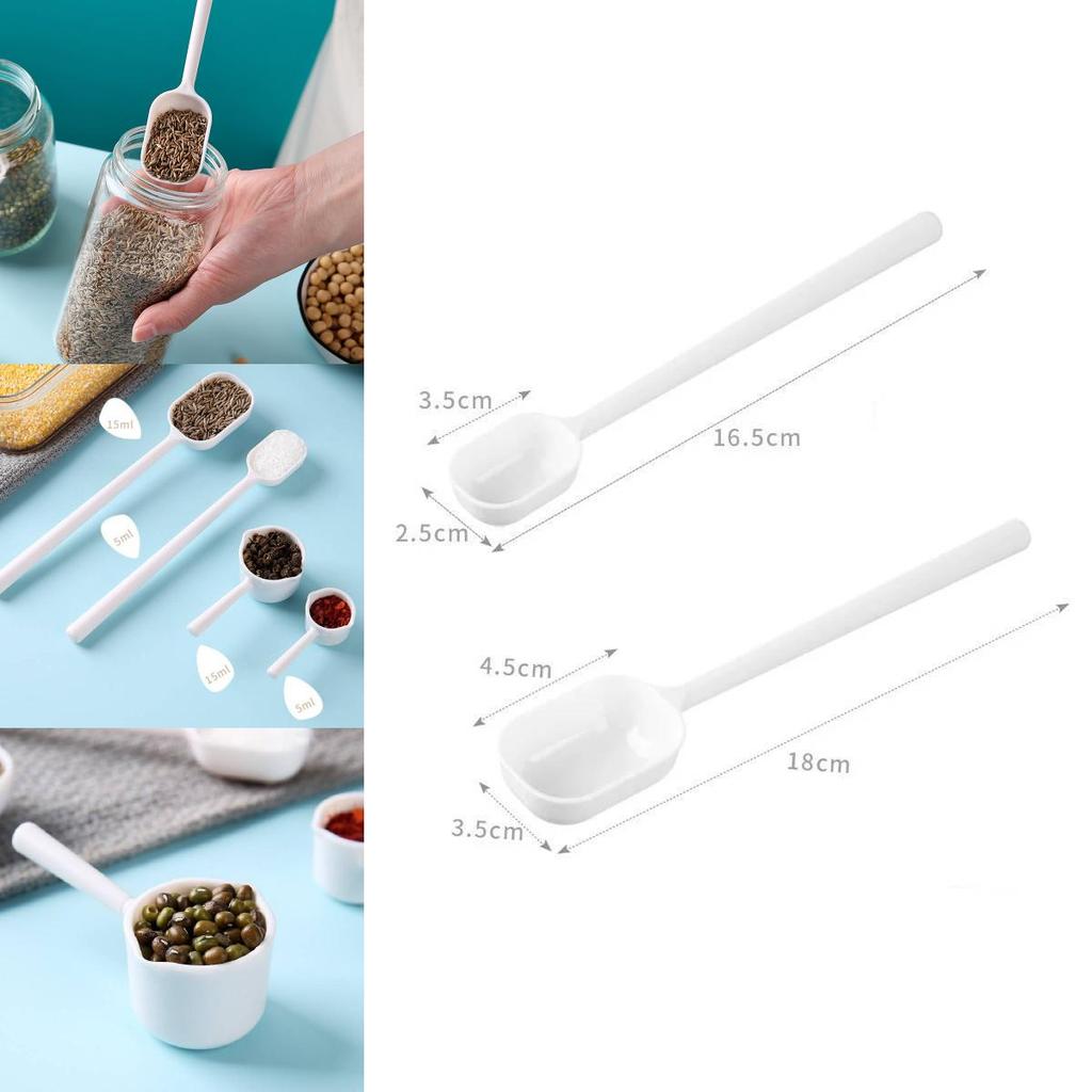 Modern Minimalist Plastic Coffee Bean Scoop With Long Handle For Home Brewing And Baking