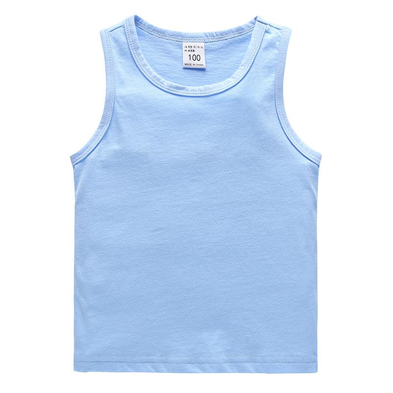 Sommerkleidung Kinderweste Baumwolle Lässiges Basist-Shirt Schweißabsorbierend Sport-Oberteil Ärmelloses Oberteil für Jungen