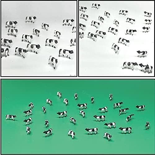 Freell Black and White Dairy Cow Farm Set of 30, 1:150 Scale, Cow Model, Animal Model, Livestock, Farm, Ranch Figure, Railway Model, Diorama, Miniatur