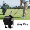 Golf Bag Mini Storage Bag PU Leather Hanging Waist Golf Bag Metal Buckle Golf Belt Bag