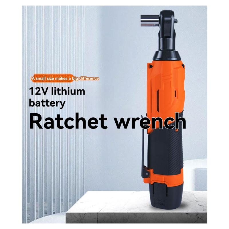 ABUL-200Nm High-Torque 90° Cordless Ratchet Wrench Set 3/8'' Angle Wrench With 12V Batteries EU Plug