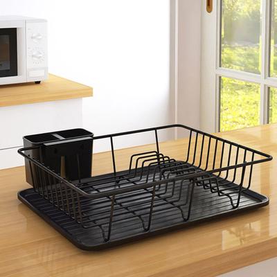 Dish Drainage Rack Hollow Draining High Fence Stainless Dinnerware Drainer Organizer Portable Chopsticks Spoon Holder Kitchen Space Saving Bowl Plate