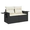 VidaXL Salon de Jardin avec Coussins 6 pcs, Canapés de Terrasse, Ensemble de Meubles de Patio, Mobilier d'Extérieur, Noir 3224558