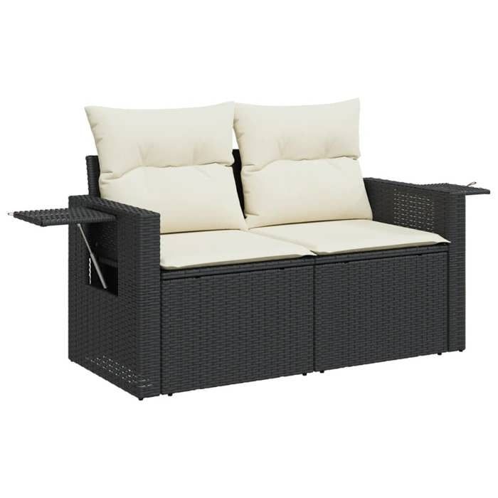 VidaXL Salon de Jardin avec Coussins 6 pcs, Canapés de Terrasse, Ensemble de Meubles de Patio, Mobilier d'Extérieur, Noir 3224558