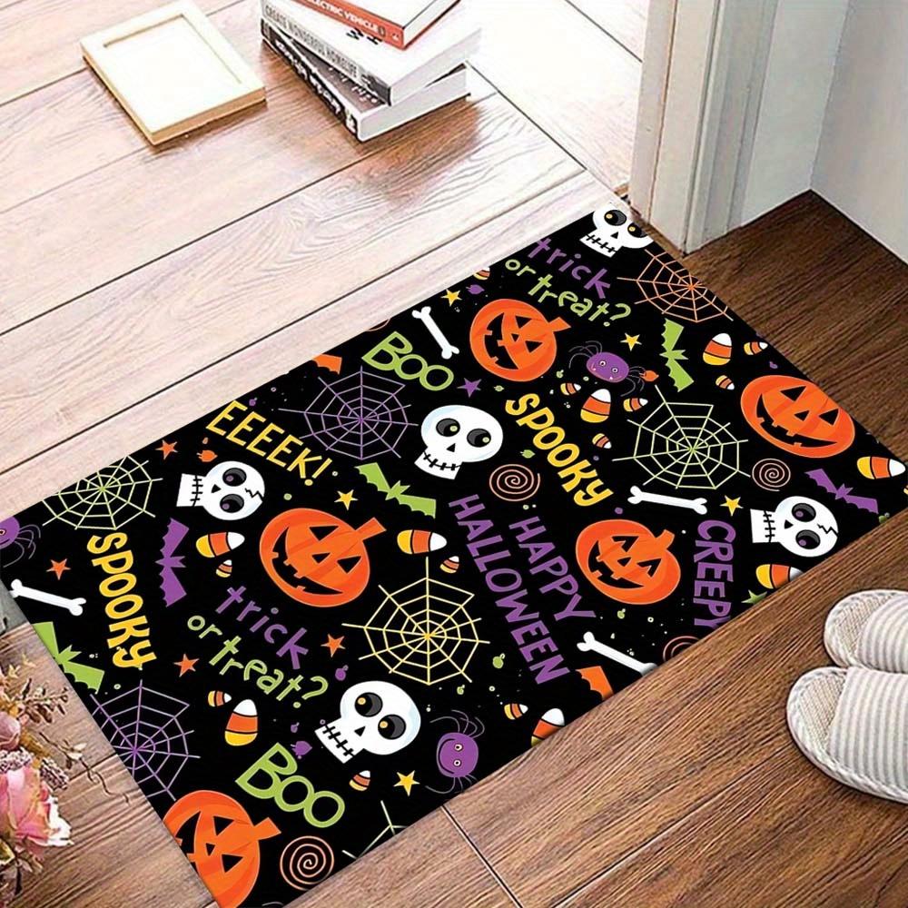 

1pc Pumpkin and Skull Area Rug, Slip-Resistant, Easy-Clean, Stain-Resistant, Perfect for Cozy Living Rooms, Bedrooms, Kitchens, Offices, and 60cm by 90cm