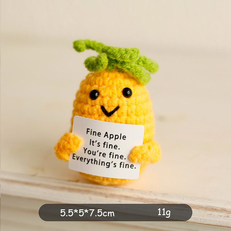 Mini Positive Energy Potatoes Hug Pocket Handmade Plush Wool Knitting Doll With Card Funny Christams Gifts Home Room Decoration
