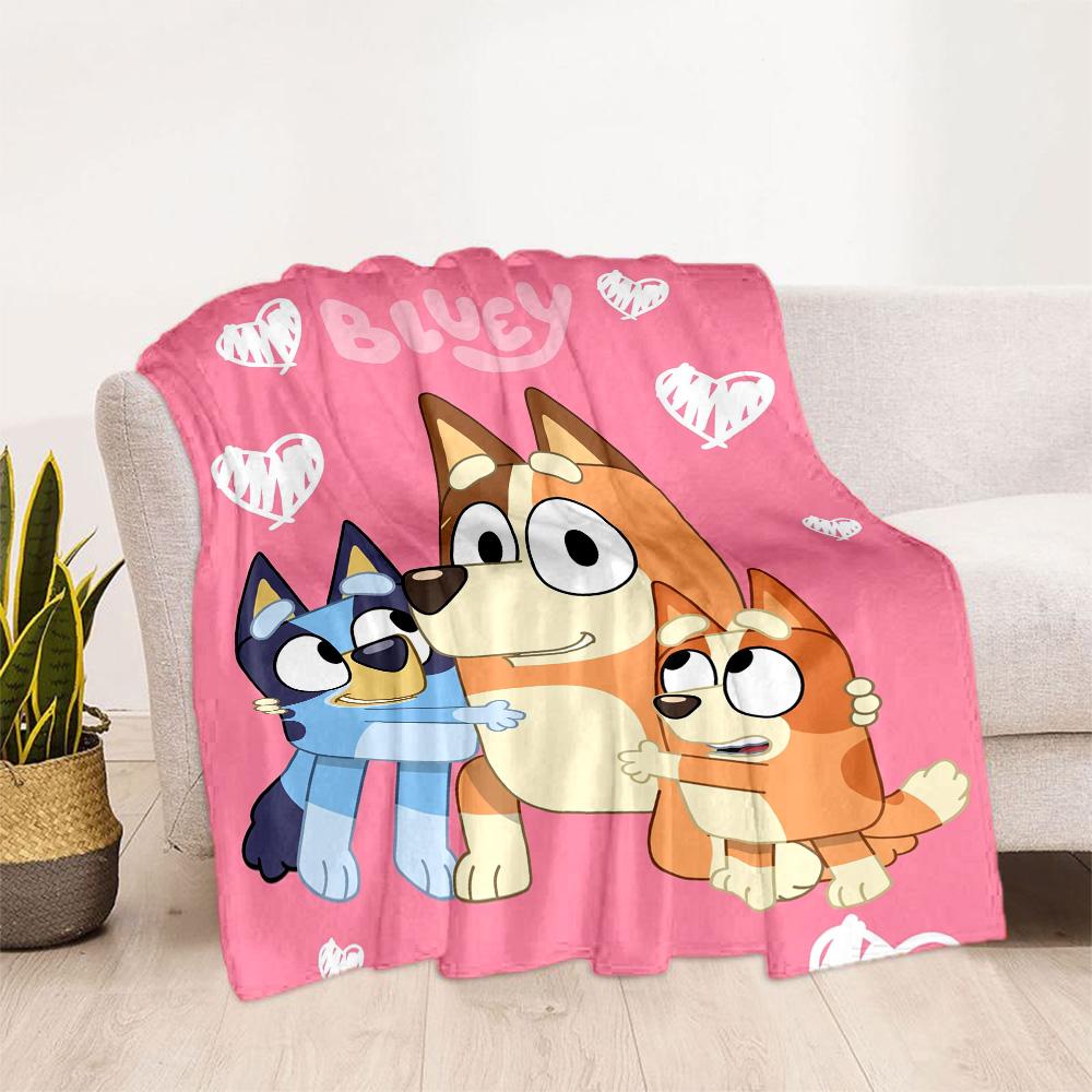 Bluey Family Adventure Blanket Soft Warm Cozy Suitable for Bed Office Chair Bedding Four Seasons Universal Modern Style Gift for Travel Home Birthdays