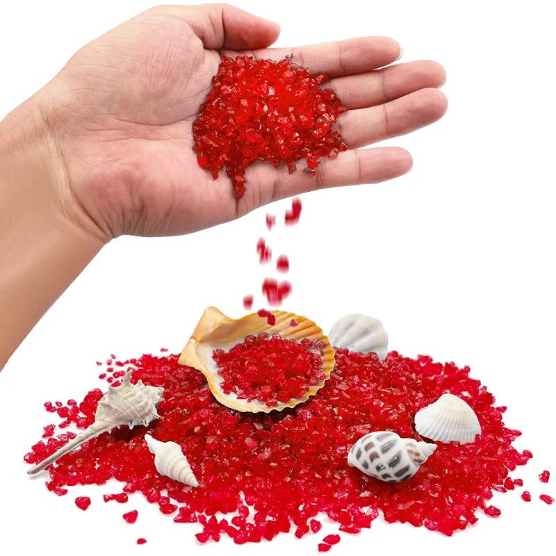 Aquarium Fish Tank Gravel 1 Pound High Luster Crushed Glass for Aquarium Decorations Vase Filler.