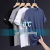 Men's Short-Sleeve Ice Silk Mesh Sports T-Shirt for Summer Fitness and Outdoor Activities