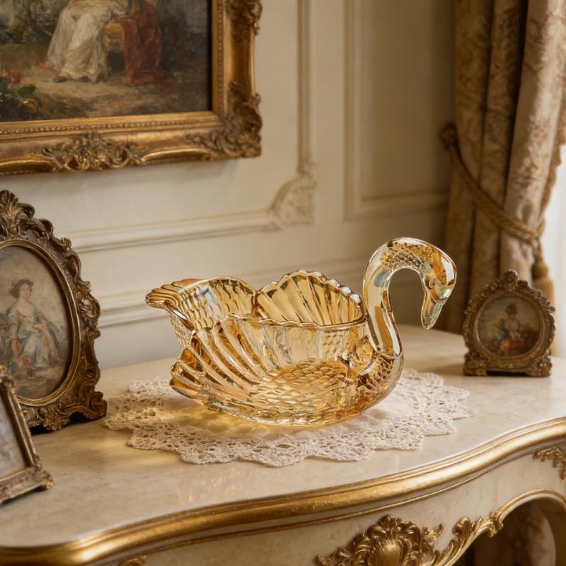 Glass Crystal Candy Plate,Decorative Candy Dish Glass Crystal Candy Bowl Nut Cookie Fruit Bowl Jewelry Tray for Women