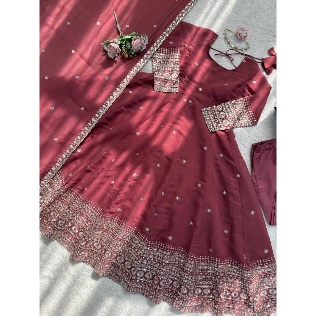 Salwar Kameez Indisk Pakistansk Bröllopsfestklänning Bollywood Anarkali Kostym