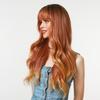 Women Wigs Neat Hair Bangs Breathable Lightweight Halloween Cosplay Long Wave Wigs for Female