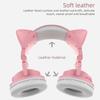 Căști de gaming cu LED, cu ureche de pisică, pliabilă, montată pe cap, Căști Bluetooth 5.0, căști fără fir adevărate cu microfon