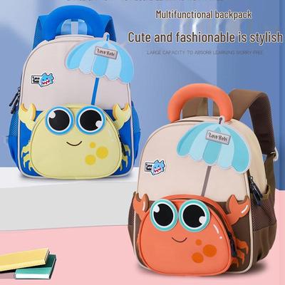 Cartoon Krabbe Kinderrucksack: Niedlich & Leicht für 3-6 Jährige, Ideal für den Kindergarten