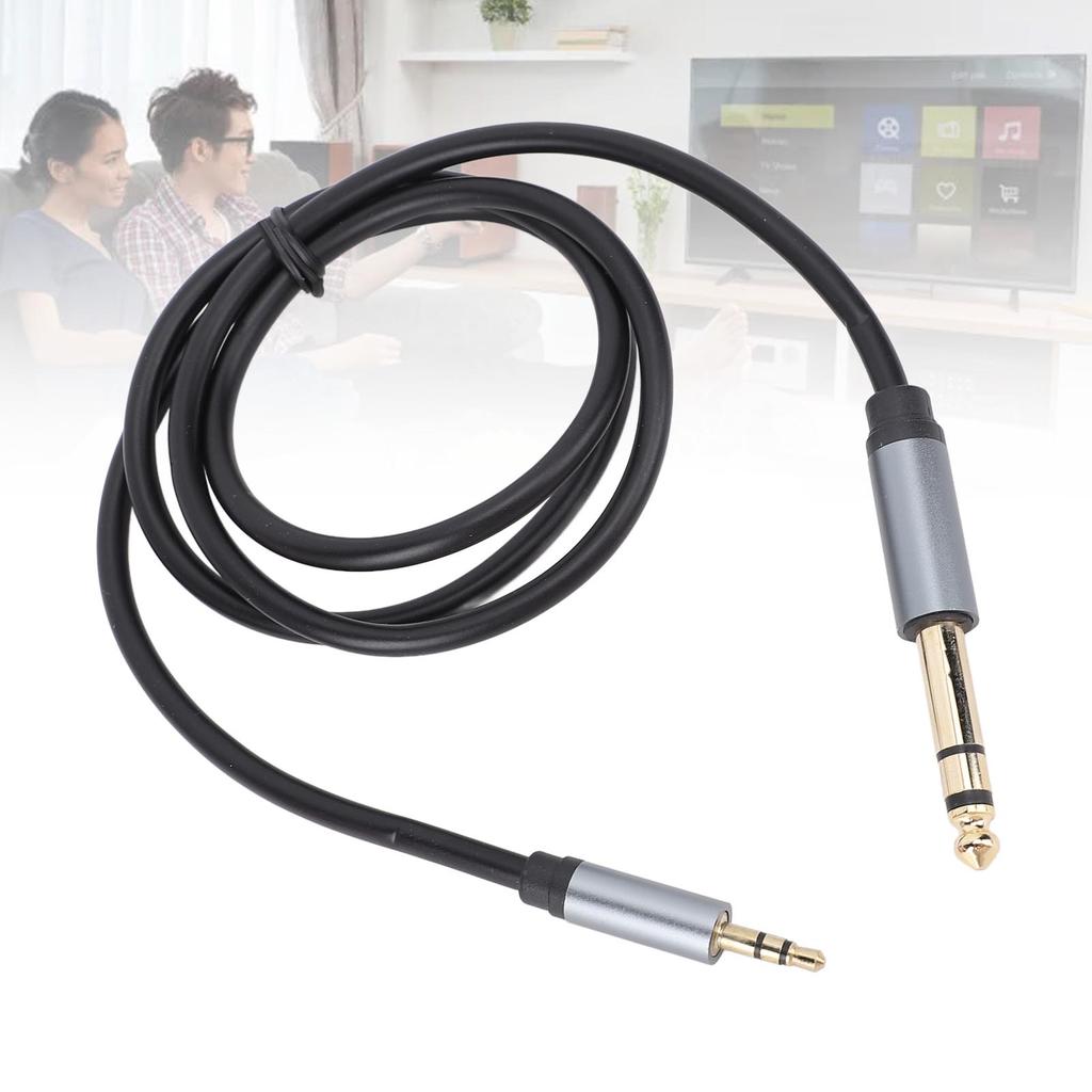 3.5mm to 6.35mm Stereo   Cable, 1Celsius8 Inch (3.5mm) to 1Celsius4 Inch (6.35mm) Stereo Cable 1M for Laptops Guitars Home Theater Devices