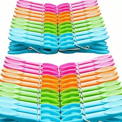 24/48 Pièces Pinces à Linge en Plastique Coloré Forte Tenue Antidérapante Pinces à Lessive pour Utilisation Intérieure et Extérieure Pinces pour Fil à Linge