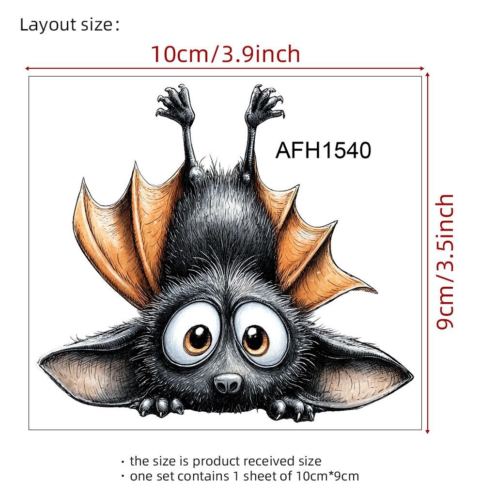 Halloween Cartoon Bat Stickers Cute Hanging Upside Down Waterproof Decor for Haunted House Escape Room Setup