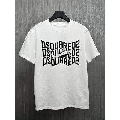 2025 Summer Fashion DSQ Printed T-shirts for Men and Women Are Versatile Casual High-quality Cotton Short-sleeved