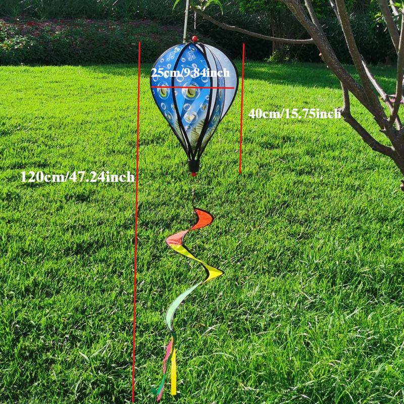 1PC Rainbow Hot Air Balloon Wind Spinner-suitable for Garden, Home, Office, Christmas and Party Decoration /garden Accessories