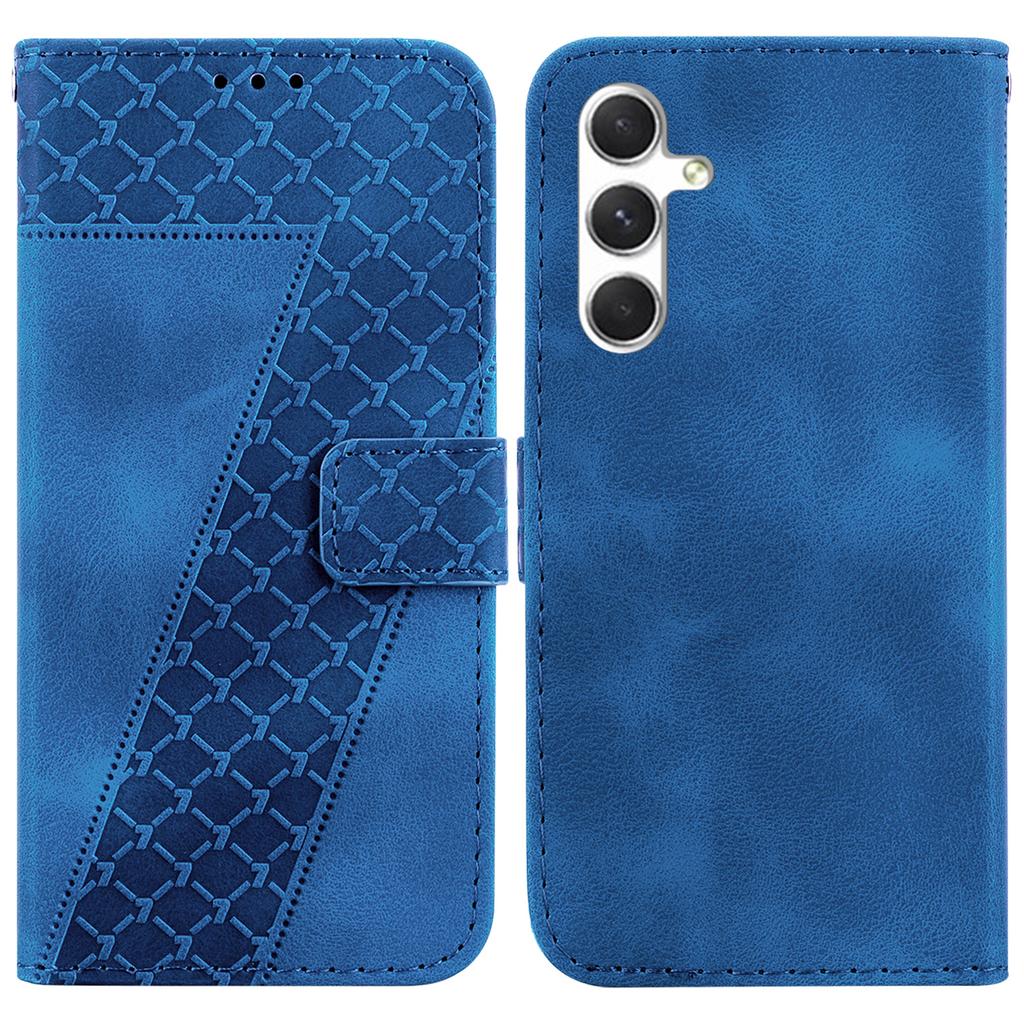For Samsung Galaxy S25+ Stand Case 7-Shaped Pattern Imprint Leather Phone Cover