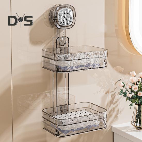 Săpunieră cu ventuză cu găuri de scurgere, puternică, portantă, ușor de instalat, montată pe perete, săpunieră de duș