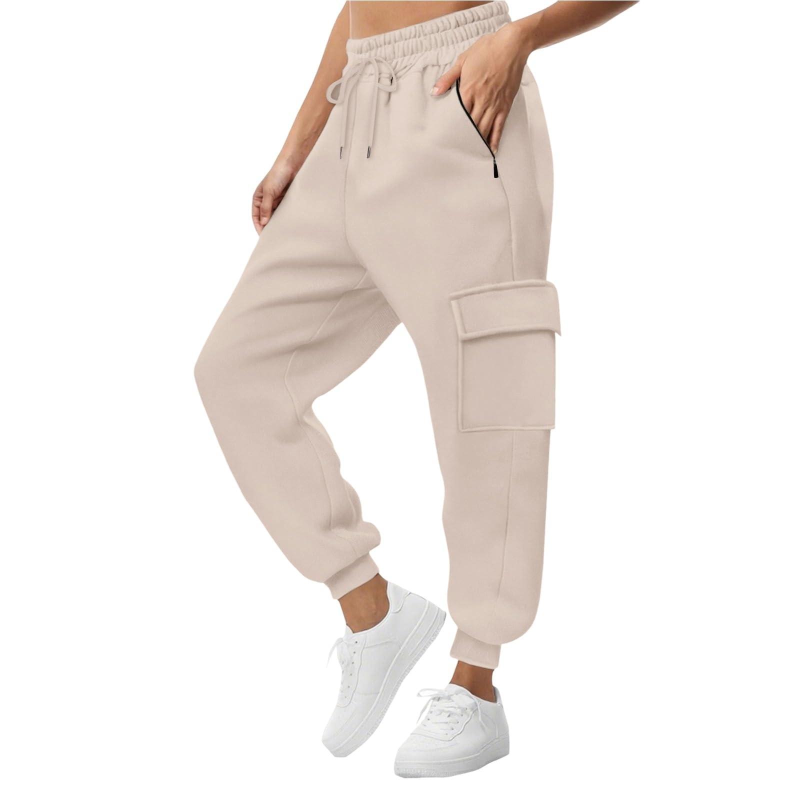 

Women s Sports Pants Casual Solid Color Comfortable Loose Sports Pants Sweatpants Sweatpants S хаки