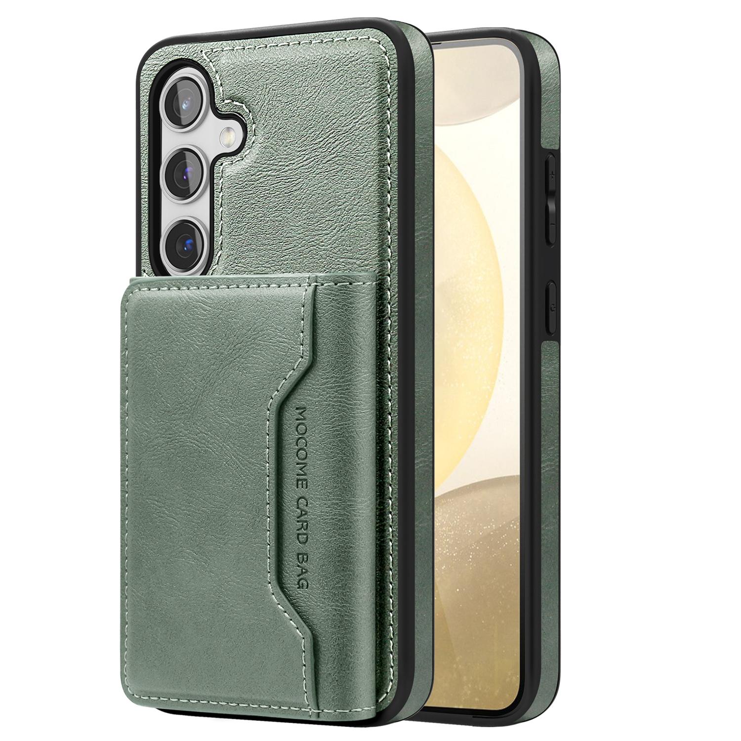 

For Samsung Galaxy S24 Magnetic Case Leather Back Phone Cover with Detachable Card Bag D