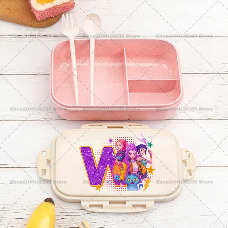 Kpop Loveci Démonů Chlapec Dívka Krabička na oběd Anime Přenosné Bento Boxy Student Hermetická Nádoba na potraviny Jednovrstvá Kapacita Dětský Dárek