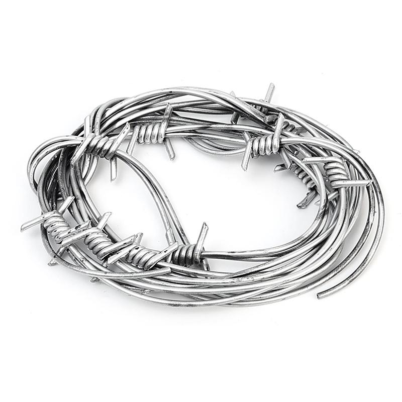 20/2.5M Halloween Artificial Barbed Rope Horror Scene Prop Fake Barbed Wire Blood Splatter Decor Haunted House Party Decoration