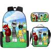 Game Incredibox Sprunki Pattern Large Capacity Three Piece Students School Bag
