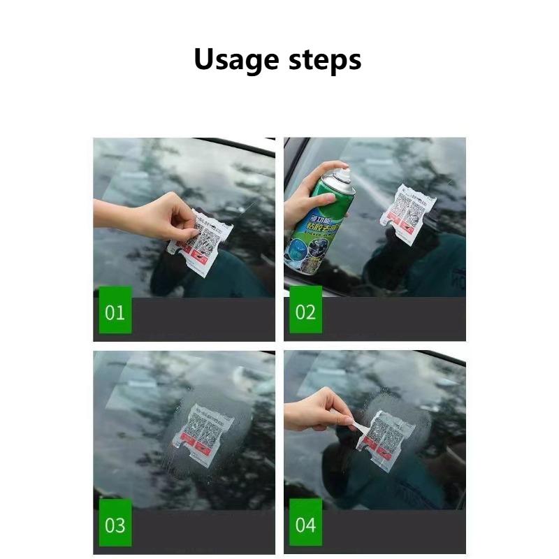 Car Glass Adhesive Remover Spray, Strong Sticker Residue Cleaner, Double-Sided Tape Glue Remover for Auto Windows, Labels & Decals