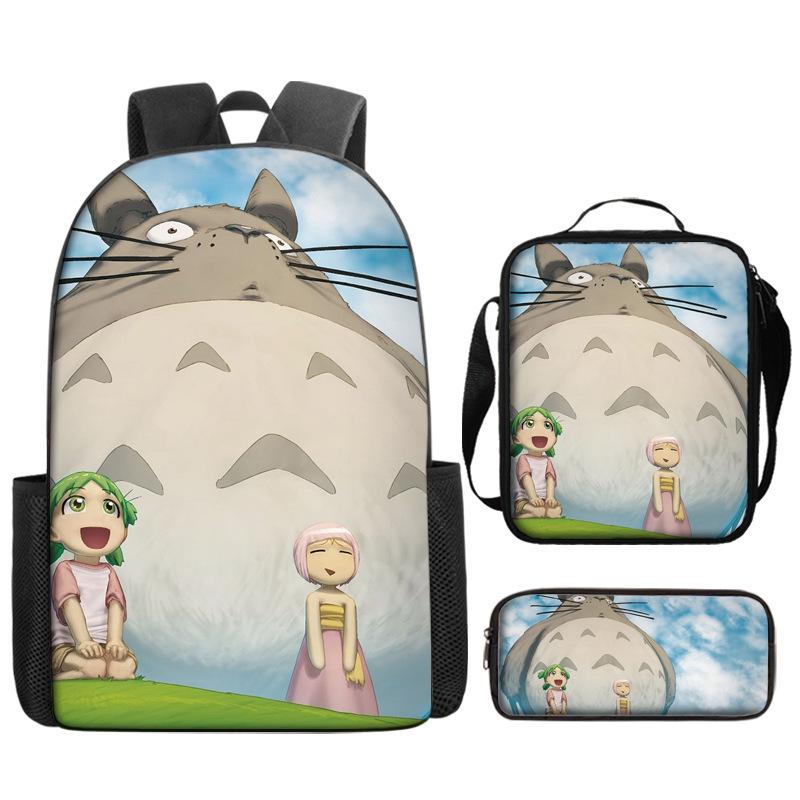 Hayao Miyazaki Chinchilla Schoolbag Cartoon Animation Backpack Children'S Backpack Satchel Pencil Case Digital Printing Computer Bag