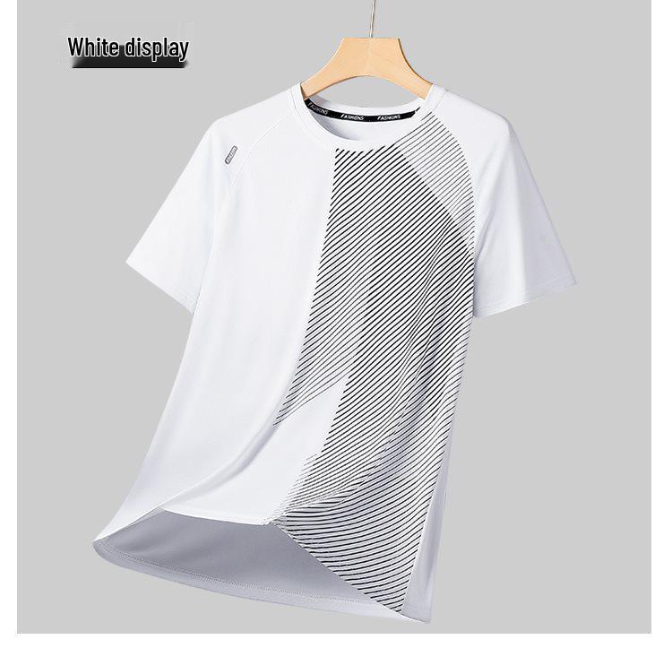 Men’s Summer Ice Silk Quick-Dry Loose Fit Short Sleeve T-Shirt